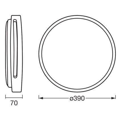 Osram - ORBIS WOODBURRY LED Dimmable Ceiling Light 24W/230V, Ø39 cm, Beige
