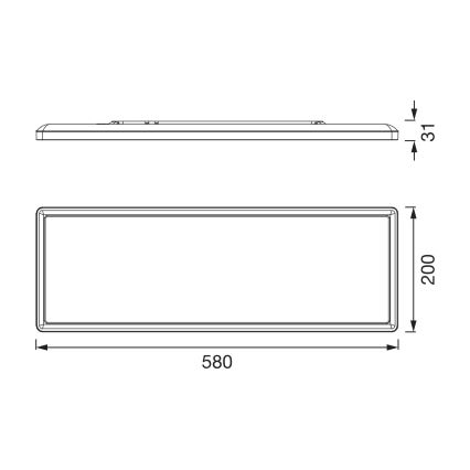 Osram - Dimmable LED bathroom ceiling light PLANON EASYFIX LED/24W/230V 2600-6000K 20x58 cm IP54 black + remote control