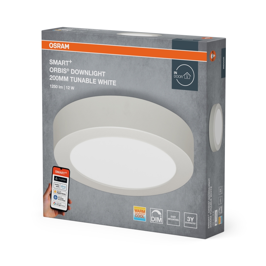 Osram - SMART+ Dimmable LED Downlight 12W/230V Ø 20 cm 3000-6500K Wi-Fi