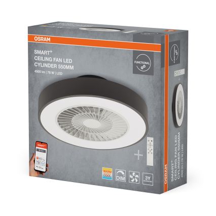 Osram - SMART+ dimmable LED ceiling light with fan, 78W/230V, 3000-6500K, Wi-Fi + remote control