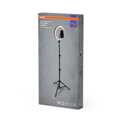 Osram - Dimmable LED lamp with tripod and mount for vlogging LED/6W/USB 210 mAh