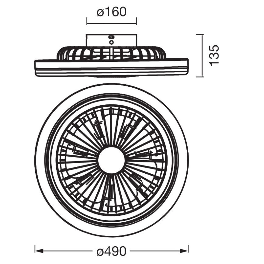 Osram - LED Dimmable Ceiling Light with Fan SOLANO LED/26W/230V 3000/4000/6500K + Remote Control