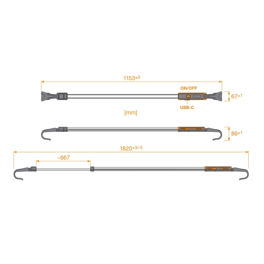 Osram - LED Dimmable rechargeable work light LEDINSPECT UNDERBONNET LED/16W/3,7V IP65