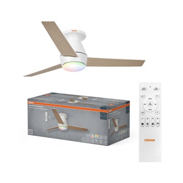 Osram - Dimmable LED RGB ceiling fan NORDES LED/18W/230V 3000-6500K + remote control