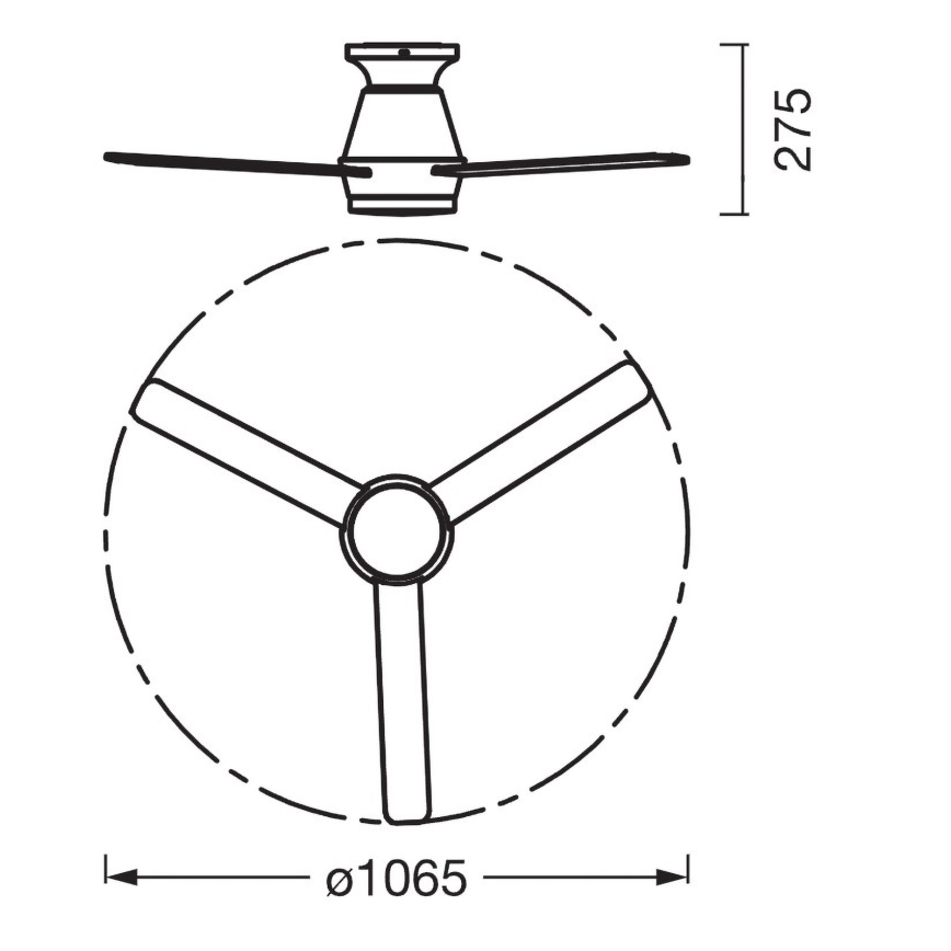 Osram - Dimmable LED RGB ceiling fan NORDES LED/18W/230V 3000-6500K + remote control