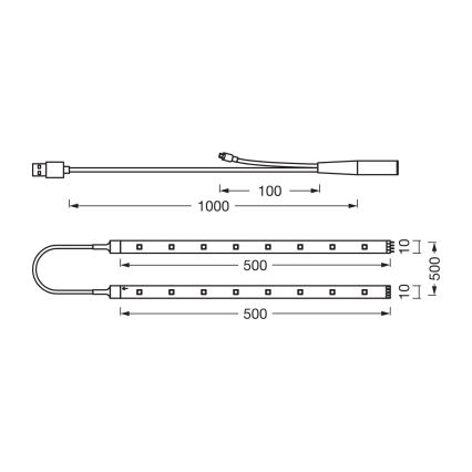 Osram - Dimmable LED RGB strip FLEX TV MOOD 1.5m LED/4W/5V + remote control