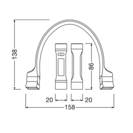 Osram - Dimmable Rechargeable LED Lamp LEDINSPECT WEARABLE NECKLIGHT LED/1W/3,7V IP54