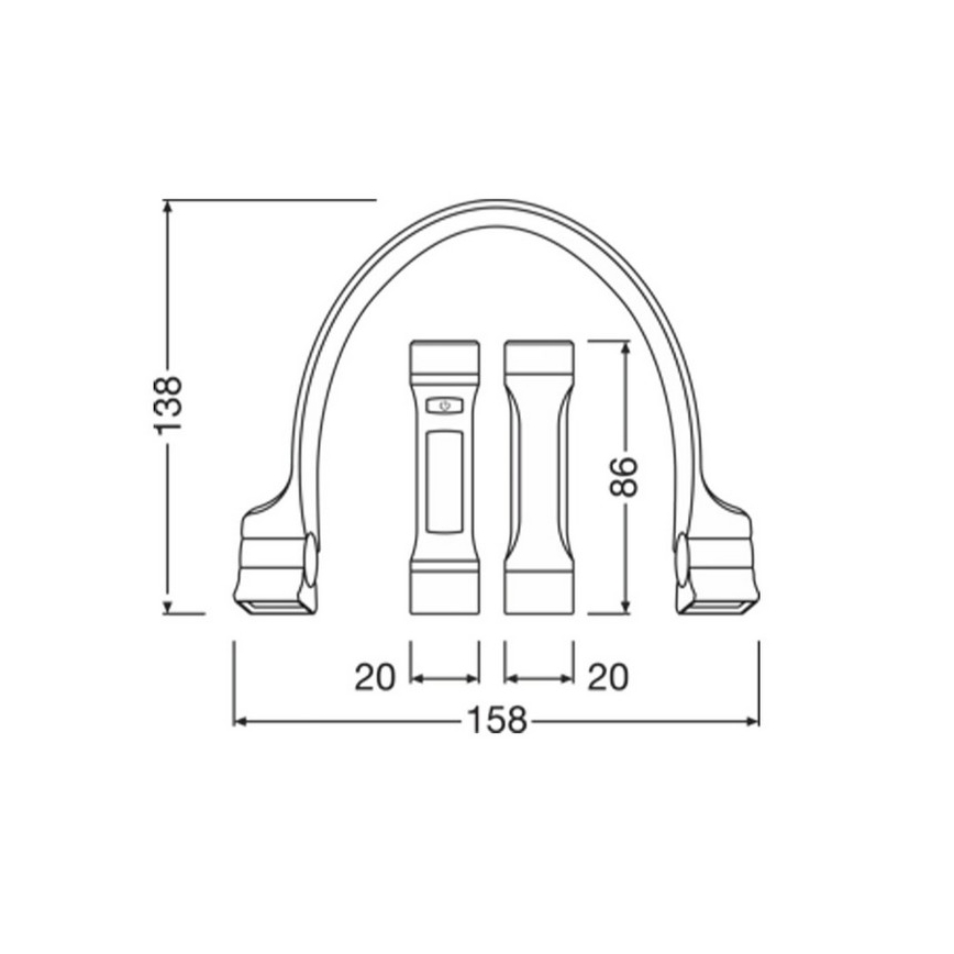 Osram - Dimmable Rechargeable LED Lamp LEDINSPECT WEARABLE NECKLIGHT LED/1W/3,7V IP54