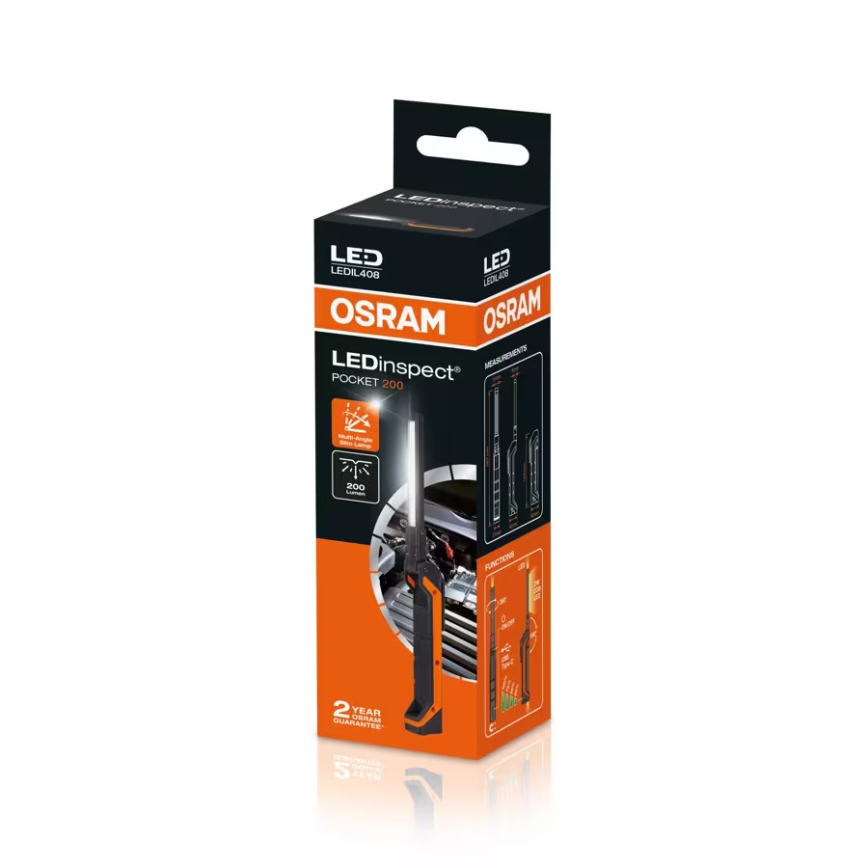 Osram - Dimmable LED Rechargeable Inspection Torch LEDINSPECT POCKET200 LED/2W/3,7V IP54