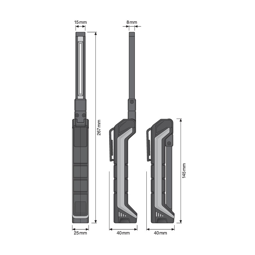 Osram - Dimmable LED Rechargeable Inspection Torch LEDINSPECT POCKET200 LED/2W/3,7V IP54