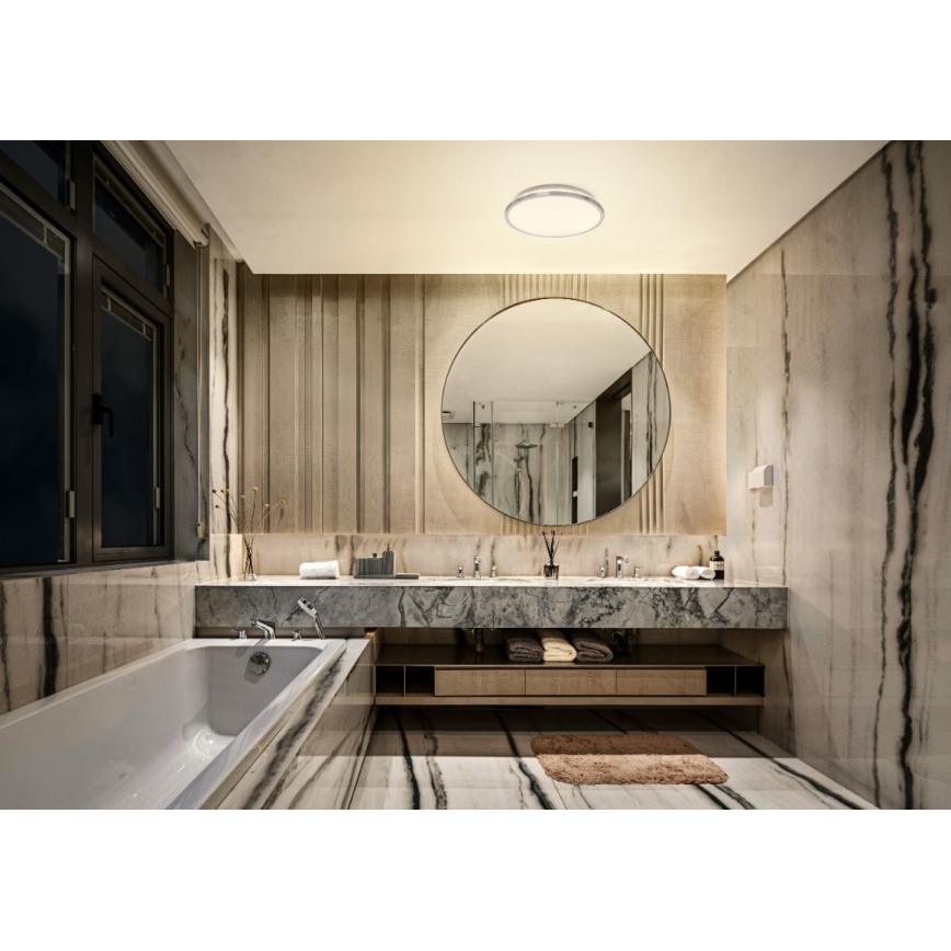 Osram - DISC LED Bathroom Ceiling Light 18W/230V, 3000/4000K, dia. 30 cm, IP44, Silver