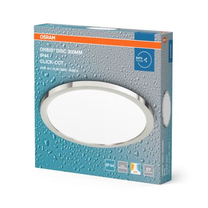 Osram - DISC LED Bathroom Ceiling Light 18W/230V, 3000/4000K, dia. 30 cm, IP44, Silver