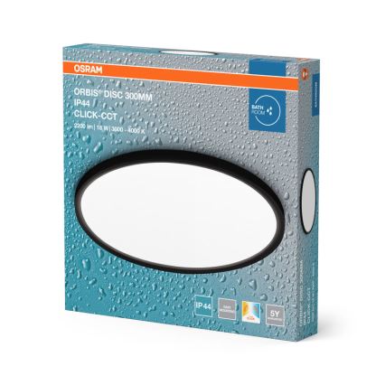 Osram - DISC LED bathroom ceiling light 18W/230V 3000/4000K Ø 30 cm IP44 Black