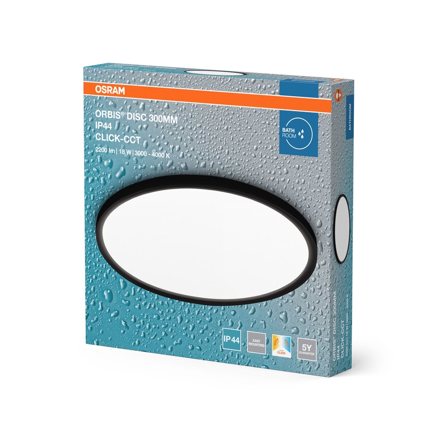 Osram - DISC LED bathroom ceiling light 18W/230V 3000/4000K Ø 30 cm IP44 Black