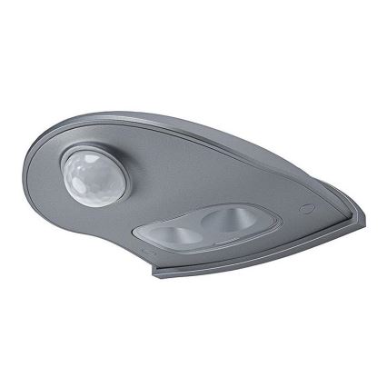 Osram - LED outdoor wall light with DOORLED sensor, LED/0.5 W/3xAA, IP54, silver