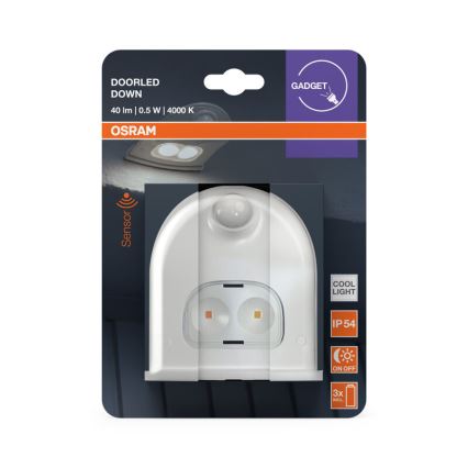 Osram - DOORLED LED outdoor wall light with sensor LED/0,5W/3xAA IP54 white