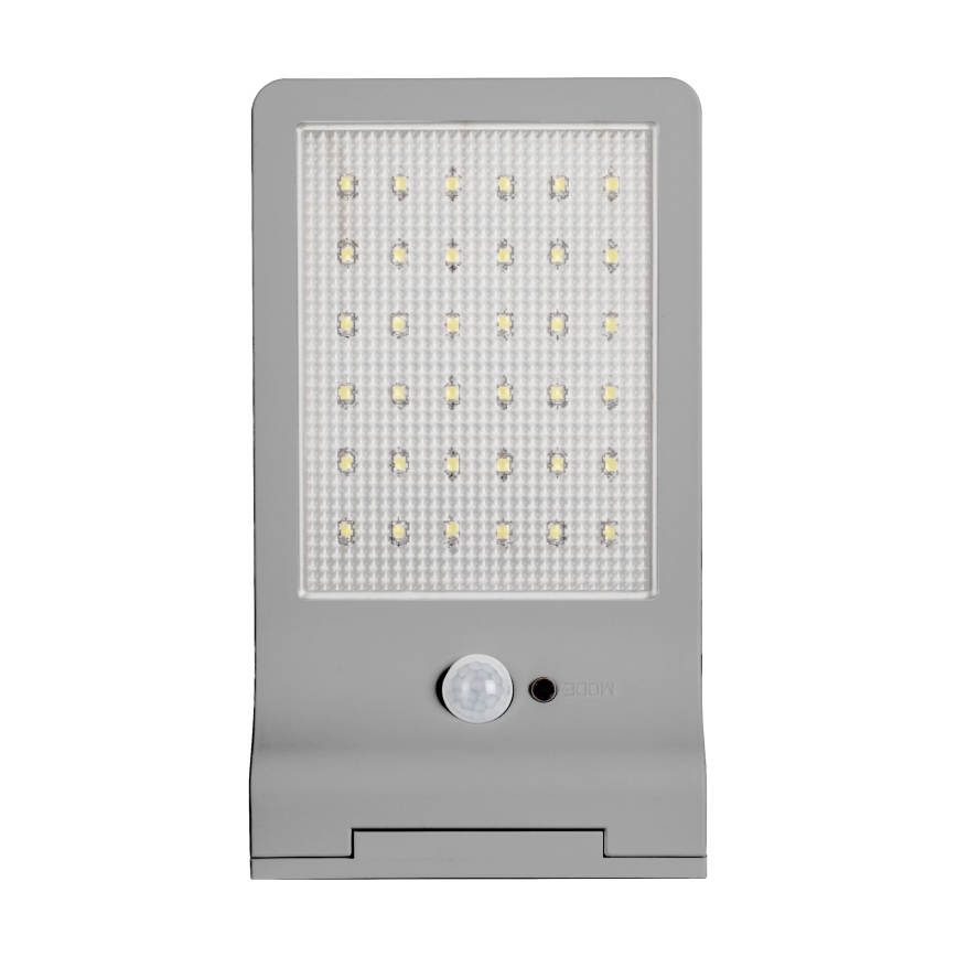 Osram - LED Solar Wall Light with Sensor DOORLED LED/3W/3.3V 2000 mAh IP44 Silver