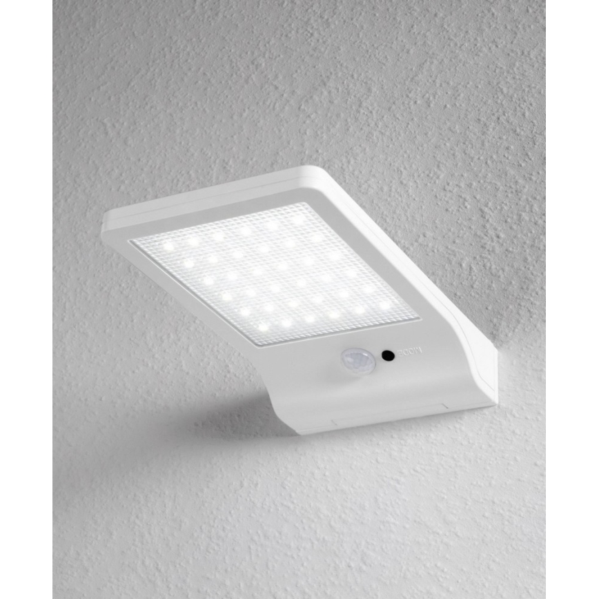 Osram - DOORLED LED Solar Wall Light with Sensor, 3W/3.3V, 2000 mAh, IP44, White