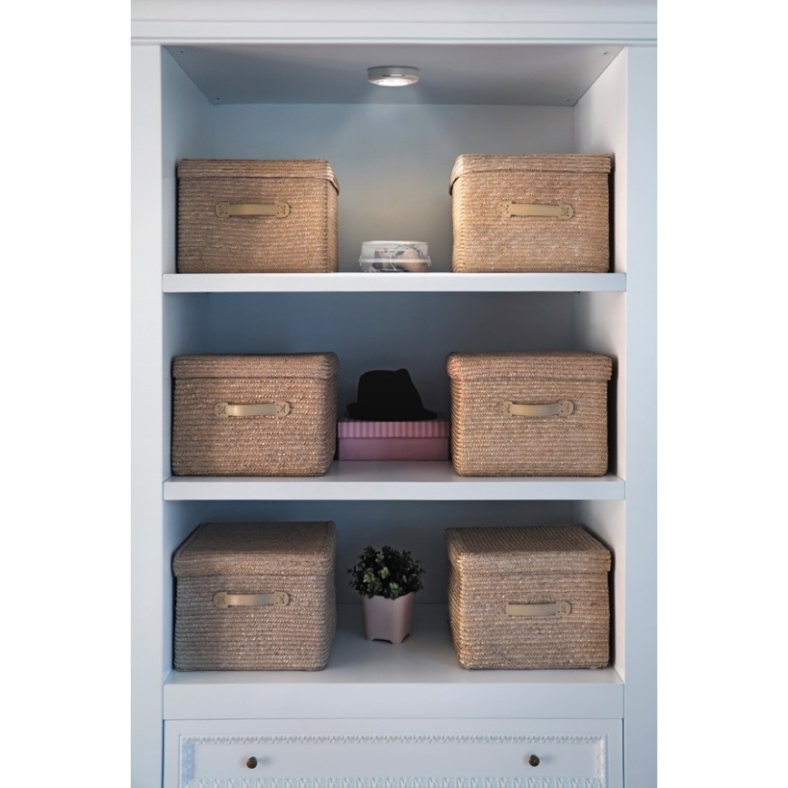 Osram - LED Touch Night Light DOT-IT LED/0.2W/3xAAA Ø 6.8 cm Silver