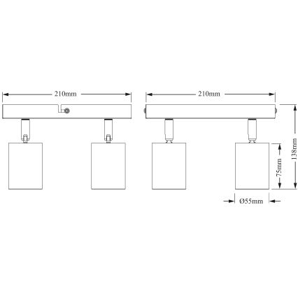 Osram - ELEMENTAL spotlight 4xGU10/6W/230V