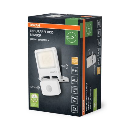 Osram - ENDURA LED Floodlight with Sensor, 20W, 230V, 3000K, IP44