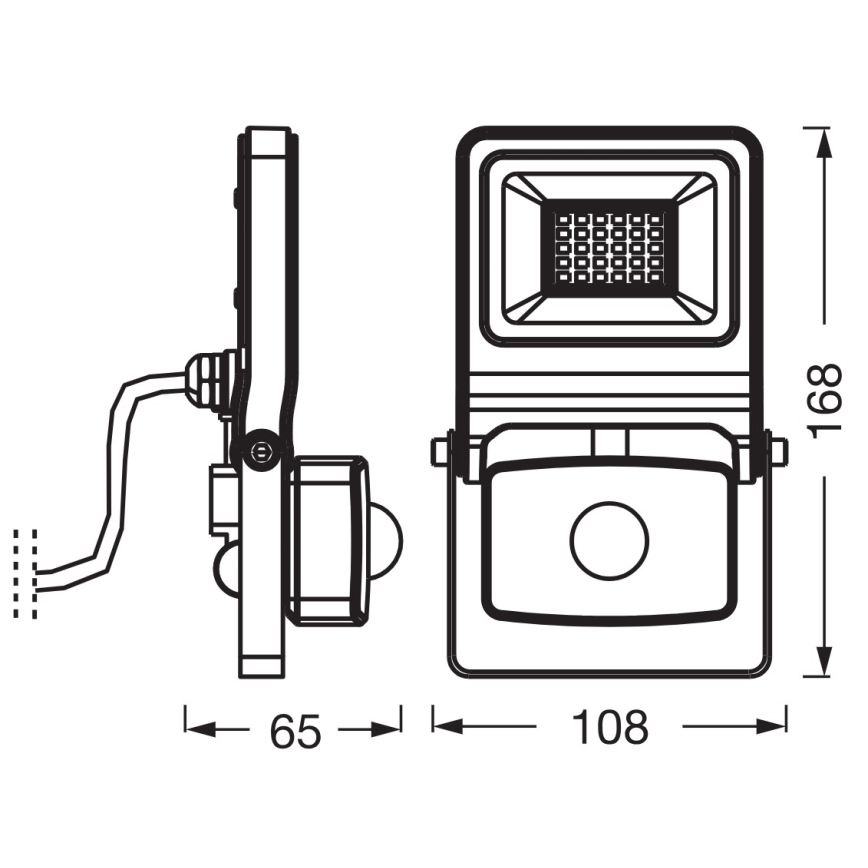 Osram - ENDURA LED Floodlight with Sensor, 20W, 230V, 3000K, IP44