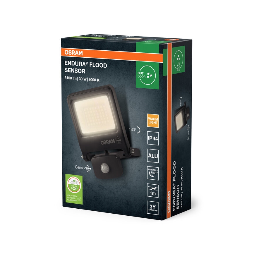 Osram - ENDURA LED floodlight with sensor, 30W/230V, 3000K, IP44