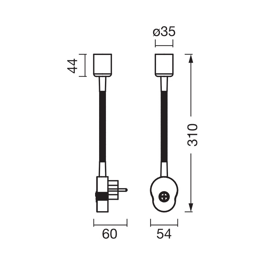 Osram - Flexible wall lamp PLUG TUBE FLEX 1xGU10/5W/230V white