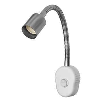 Osram - Flexible wall light PLUG TUBE FLEX 1xGU10/5W/230V matte chrome/white