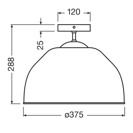 Osram - Flush-mount chandelier CAMEL BELL, 1× E27, 9 W, 230 V, Ø 37.5 cm