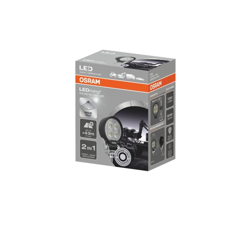Osram - LED spotlight for automotive use LEDRIVING WL VX80-WD LED/12W/12/24V IP69 6000K