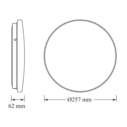 Osram - CEILING ROUND LED Bathroom Ceiling Light, 12W/230V, 6500K, Ø 26 cm, IP44, White
