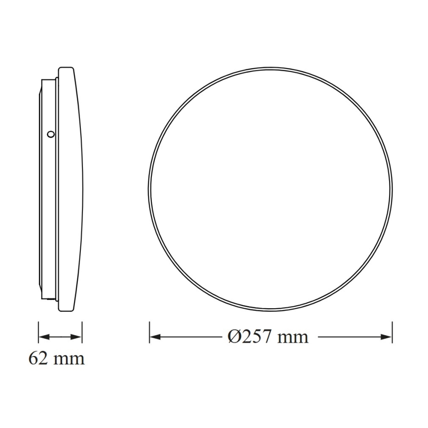 Osram - CEILING ROUND LED Bathroom Ceiling Light, 12W/230V, 6500K, Ø 26 cm, IP44, White