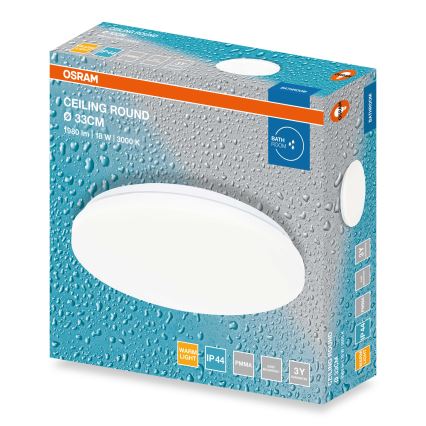 Osram - LED Bathroom Ceiling Light CEILING ROUND LED/18W/230V 3000K Ø33 cm IP44 White