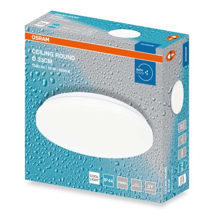 Osram - LED Bathroom ceiling light CEILING ROUND LED/18W/230V 4000K Ø 33 cm IP44 white