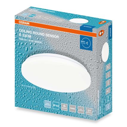 Osram - LED Bathroom Ceiling Light with Dusk Sensor CEILING ROUND LED/18W/230V 6500K Ø33 cm IP44 White