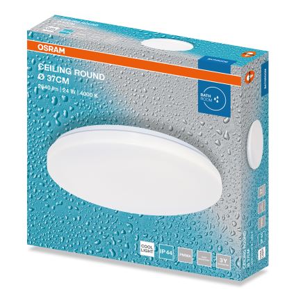 Osram - CEILING ROUND LED bathroom ceiling light, 24W/230V, 4000K, Ø37 cm, IP44, white