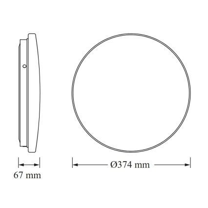 Osram - CEILING ROUND LED bathroom ceiling light, 24W/230V, 4000K, Ø37 cm, IP44, white