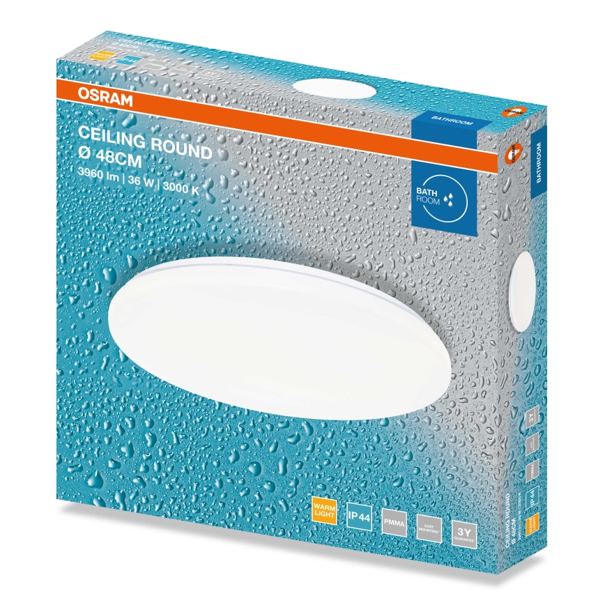 Osram - LED Bathroom Ceiling Light CEILING ROUND LED/36W/230V 3000K Ø 48 cm IP44 White