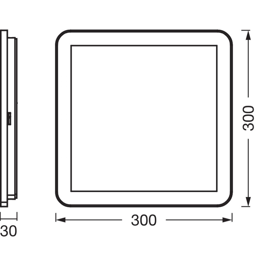 Osram - ORBIS DISC LED Bathroom Ceiling Light, 22 W, 230 V, 3000/4000 K, 30 x 30 cm, IP44, White