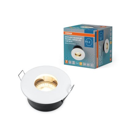 Osram - SPOT LED Bathroom Recessed Downlight 1xGU10/4.3W/230V, 2700K, CRI 90, Ø 8.5 cm, IP65, White