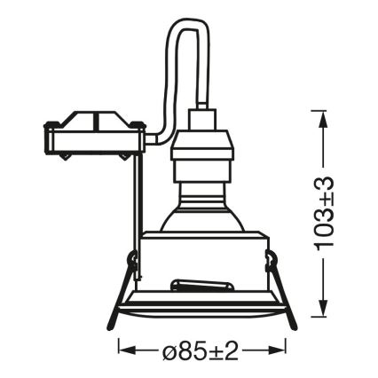 Osram - SPOT LED Bathroom Recessed Downlight 1xGU10/4.3W/230V, 2700K, CRI 90, Ø 8.5 cm, IP65, White