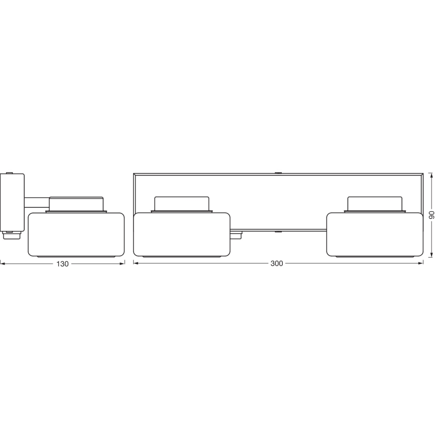 Osram - LED Bathroom Wall Light ORBIS FLAME 2xLED/5.5W/230V 3000/4000K IP44 black