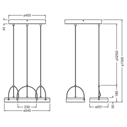 Osram - LED Cable Pendant DECOR PUCK 3xLED/12W/230V Black