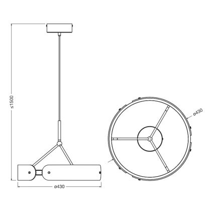 Osram - LED Cable Pendant Light DECOR CURVE LED/33W/230V grey