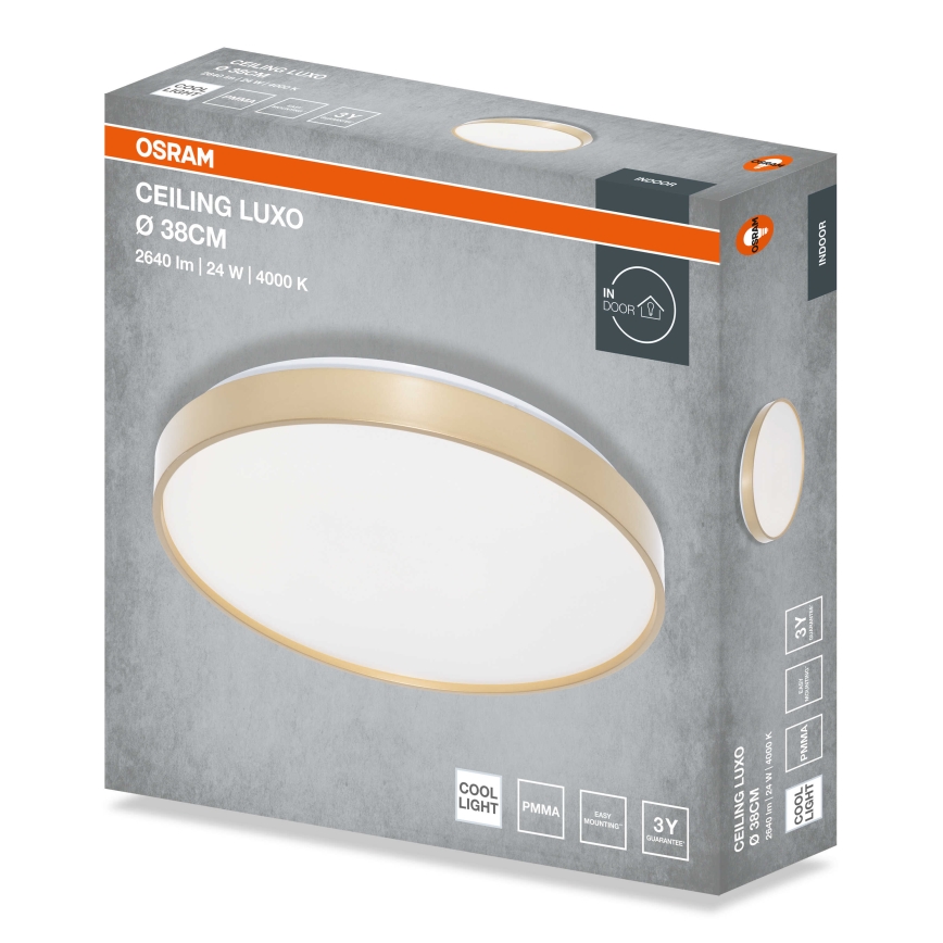 Osram - LED Ceiling Light CEILING LUXO LED/24W/230V Ø 38 cm Gold