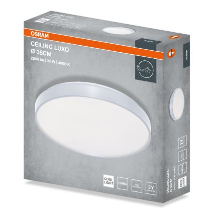 Osram - LED Ceiling Light CEILING LUXO LED/24W/230V Ø 38 cm silver
