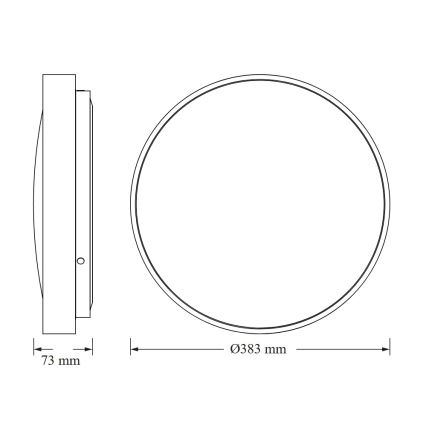 Osram - LED Ceiling Light CEILING LUXO LED/24W/230V Ø 38 cm silver
