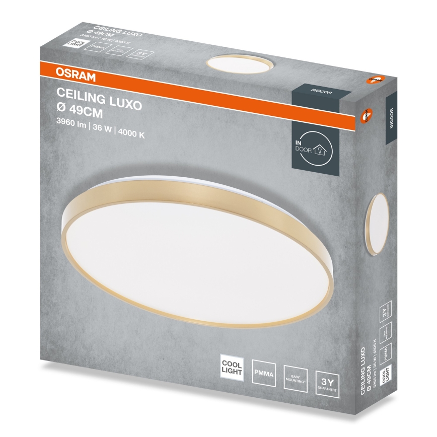 Osram - LED Ceiling Light CEILING LUXO LED/36W/230V Ø 49 cm Gold