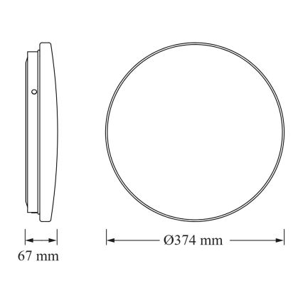 Osram - LED ceiling light with dusk sensor CEILING ROUND LED/24W/230V 4000K Ø 37 cm white